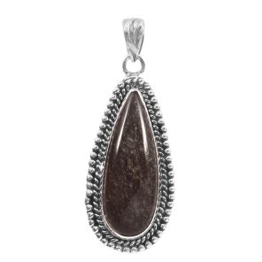 Obsidian 1.5" 925 Sterling Silver Pendant (RS61-441)