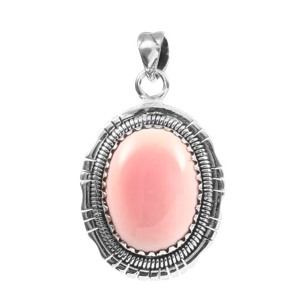 Pink Queen Conch 1.5" 925 Sterling Silver Pendant (RS61-421)