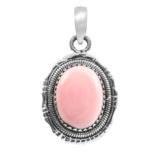 Pink Queen Conch 1.5" 925 Sterling Silver Pendant (RS61-422)