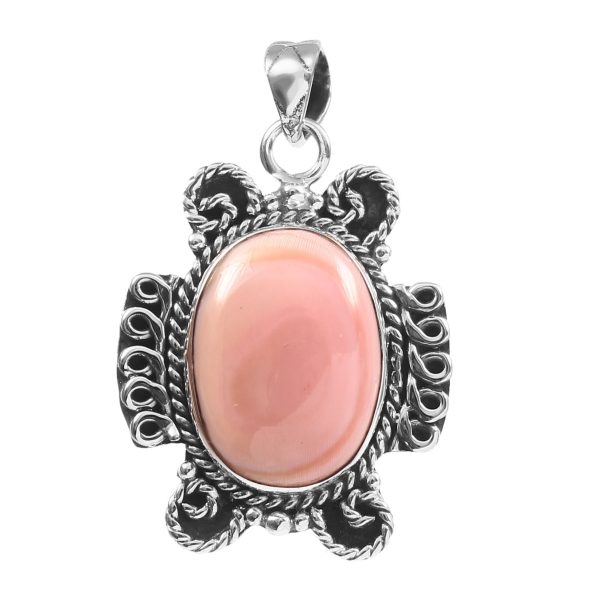 Pink Queen Conch 1.5" 925 Sterling Silver Pendant (RS61-423)
