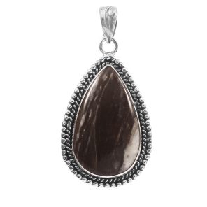 White Buffalo Turquoise 1.5" 925 Sterling Silver Pendant (RS61-446)