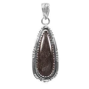 Obsidian 1.5" 925 Sterling Silver Pendant (RS61-473)