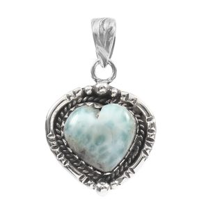 Larimar 1.25" 925 Sterling Silver Pendant (RS61-462)