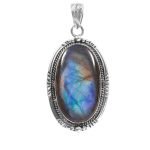 Labradorite 1.75" 925 Sterling Silver Pendant (RS61-468)