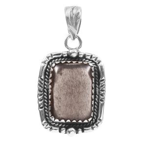 Coffee Moonstone 1.5" 925 Sterling Silver Pendant (RS61-475)