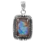 Labradorite 1.5" 925 Sterling Silver Pendant (RS61-469)