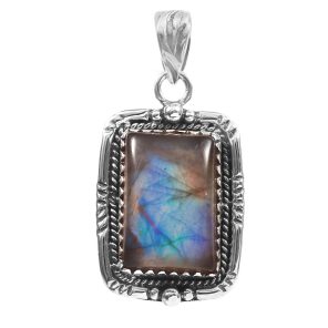 Labradorite 1.5" 925 Sterling Silver Pendant (RS61-469)