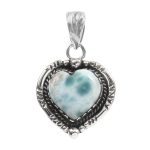 Larimar 1.25" 925 Sterling Silver Pendant (RS61-463)