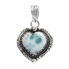Larimar 1.25" 925 Sterling Silver Pendant (RS61-463)