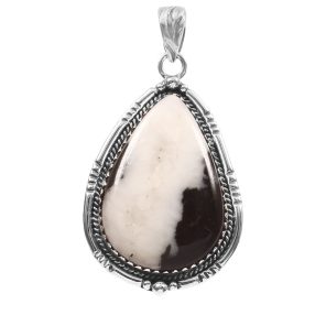White Buffalo Turquoise 1.5" 925 Sterling Silver Pendant (RS61-460)