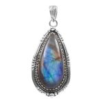 Labradorite 1.5" 925 Sterling Silver Pendant (RS61-471)