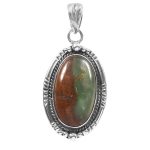 Bio Chrysoprase 1.5" 925 Sterling Silver Pendant (RS61-478)