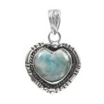 Larimar 1.25" 925 Sterling Silver Pendant (RS61-466)
