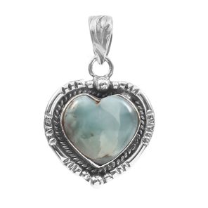 Larimar 1.25" 925 Sterling Silver Pendant (RS61-467)
