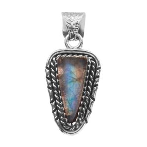 Labradorite 1.25â€³ 925 Sterling Silver Pendant (RS14-196)