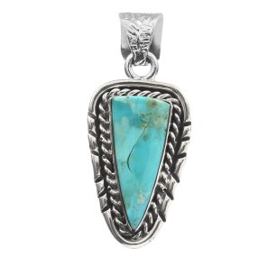 Mohave Turquoise 1.5â€³ 925 Sterling Silver Pendant (RS14-184)