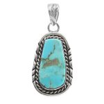 Mohave Turquoise 1.5â€³ 925 Sterling Silver Pendant (RS14-185)