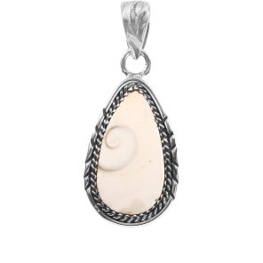 Shiva eye shell 1.5â€³ 925 Sterling Silver Pendant (RS14-199)