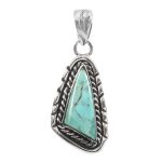 Mohave Turquoise 1.5â€³ 925 Sterling Silver Pendant (RS14-188)