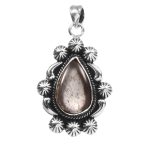 Coffee Moonstone 1.5â€³ 925 Sterling Silver Pendant (RS14-179)