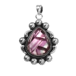 Fluorite 1.5â€³ 925 Sterling Silver Pendant (RS14-181)