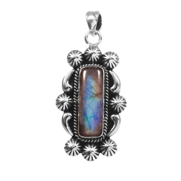Labradorite 1.5â€³ 925 Sterling Silver Pendant (RS14-169)