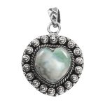 Larimar 1.25â€³ 925 Sterling Silver Pendant (RS14-165)