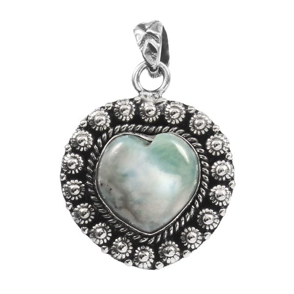 Larimar 1.25â€³ 925 Sterling Silver Pendant (RS14-166)