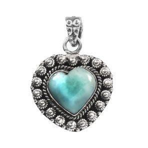Larimar 1.5â€³ 925 Sterling Silver Pendant (RS14-175)