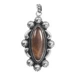 Coffee Moonstone 1.5â€³ 925 Sterling Silver Pendant (RS14-180)