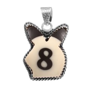 Playboy Pool Ball 1.5â€³ 925 Sterling Silver Pendant (REXT27-224)