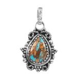 Spiny Oyster Turquoise 1.5â€³ 925 Sterling Silver Pendant (REXT27-207)