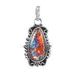 Pink Dahlia Turquoise 1.5â€³ 925 Sterling Silver Pendant (REXT27-187)