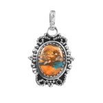 Spiny Oyster Turquoise 1.5â€³ 925 Sterling Silver Pendant (REXT27-206)