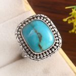 Kingman Turquoise Size US 10 925 Sterling Silver Ring 925 (RS17-411)