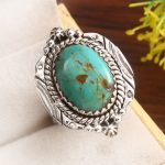 Kingman Turquoise Size US 9 925 Sterling Silver Ring 925 (RS17-422)