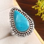 Kingman Turquoise Size US 9 925 Sterling Silver Ring 925 (RS17-421)