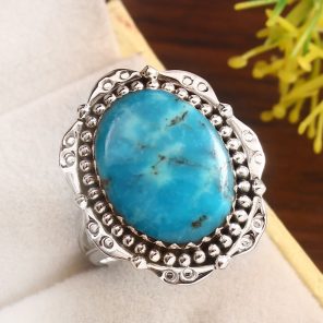 Kingman Turquoise Size US 11 925 Sterling Silver Ring 925 (RS17-453)