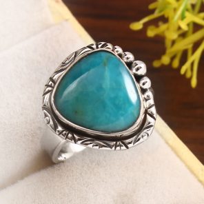 Kingman Turquoise Size US 6 925 Sterling Silver Ring 925 (RS17-443)