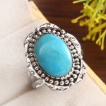 Kingman Turquoise Size US 9 925 Sterling Silver Ring 925 (RS17-419)