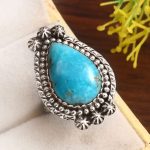 Kingman Turquoise Size US 6 925 Sterling Silver Ring 925 (RS17-442)