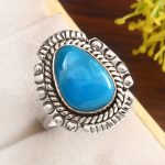 Kingman Turquoise Size US 9 925 Sterling Silver Ring 925 (RS17-418)