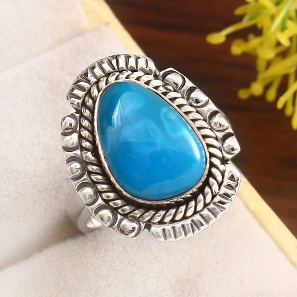 Kingman Turquoise Size US 9 925 Sterling Silver Ring 925 (RS17-418)