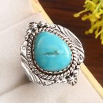 Kingman Turquoise Size US 8 925 Sterling Silver Ring 925 (RS17-429)