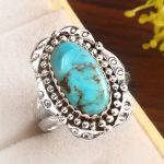 Kingman Turquoise Size US 8 925 Sterling Silver Ring 925 (RS17-427)