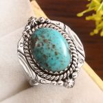 Kingman Turquoise Size US 10 925 Sterling Silver Ring 925 (RS17-409)