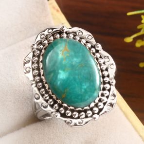 Kingman Turquoise Size US 11 925 Sterling Silver Ring 925 (RS17-452)