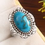 Kingman Turquoise Size US 10 925 Sterling Silver Ring 925 (RS17-408)