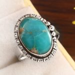 Kingman Turquoise Size US 10 925 Sterling Silver Ring 925 (RS17-407)