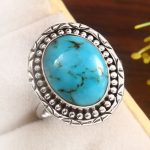 Kingman Turquoise Size US 9 925 Sterling Silver Ring 925 (RS17-415)
